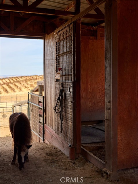 Covered access to barn and stalls