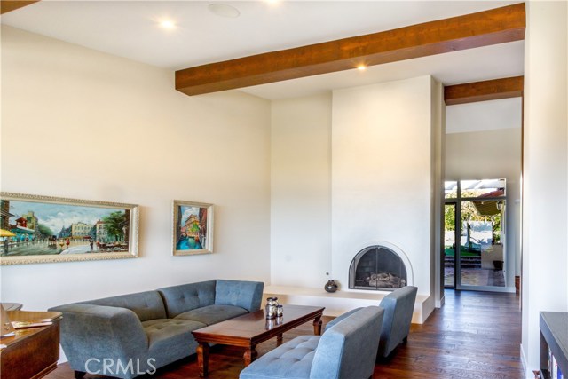 Living room with back to windows