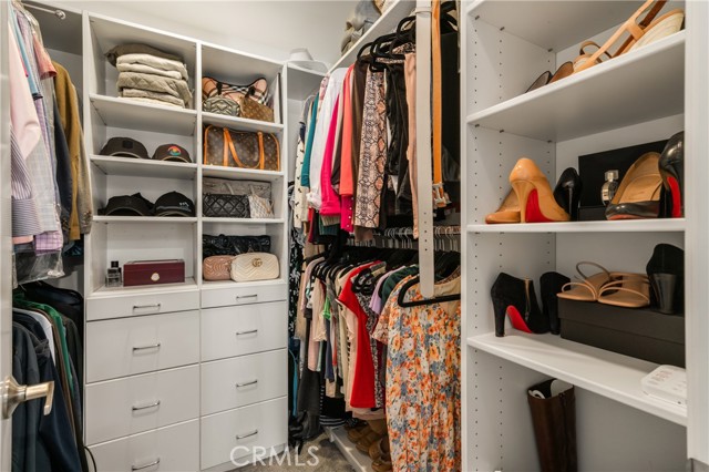 Primary closet with organizers