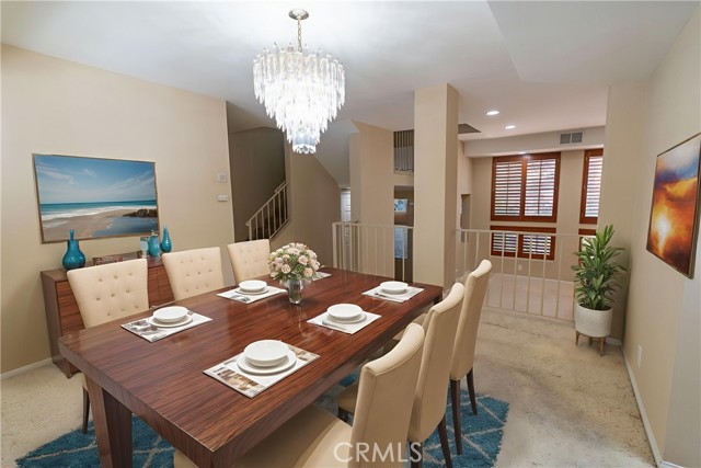 Virtually staged Dining Room