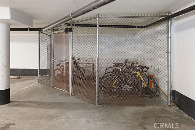 Secure bike storage area