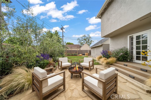 Seating area next to family room's french door