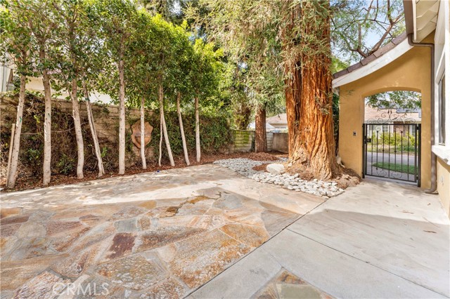 Courtyard with paved stone floor