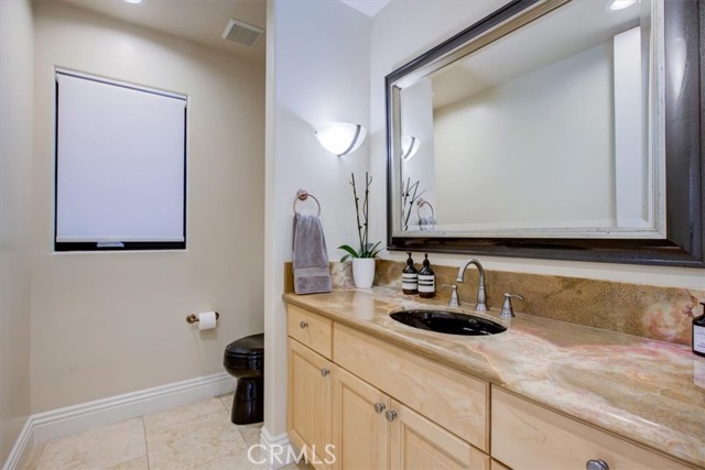 Powder room at the living space level.