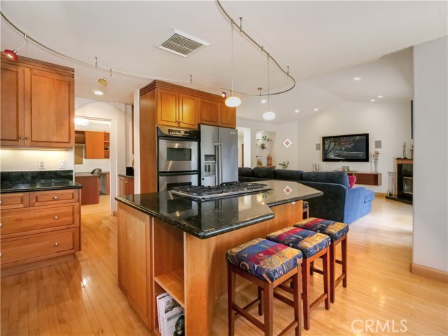 Large Kitchen with Cherry Wood Cabinets