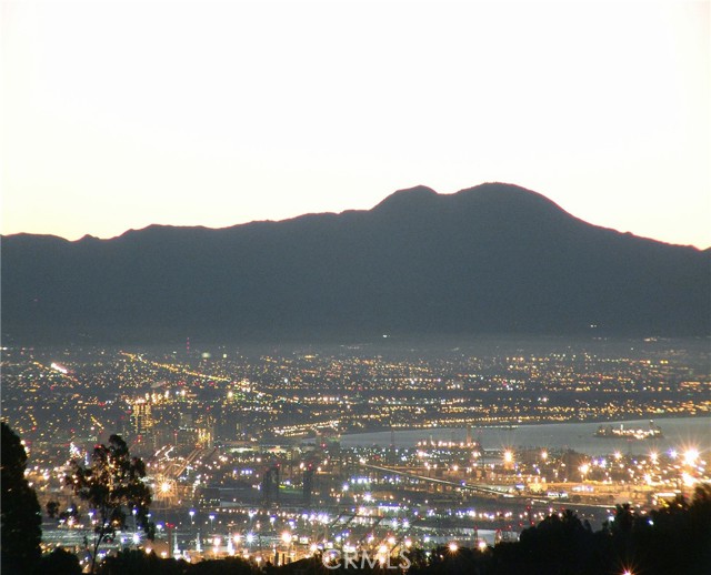 Dawn view from deck over Long Beach (zoomed-in)