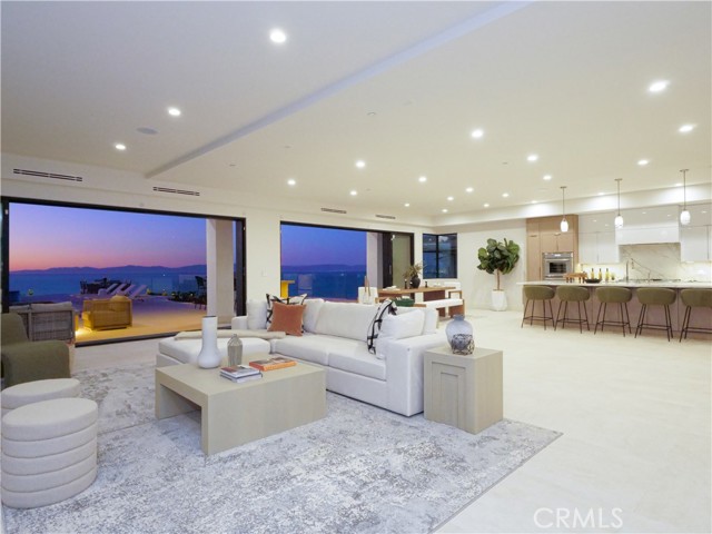 LIVING ROOM, KITCHEN AND OCEAN VIEW