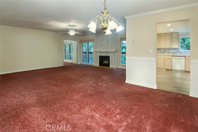 Dining area adjacent to living room and kitchen.