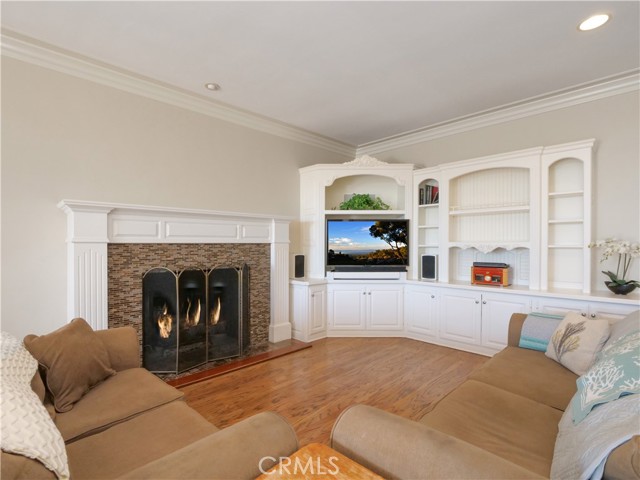 Family room with fireplace