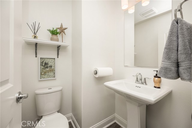 Bright and Stylish Powder Room : Downstair