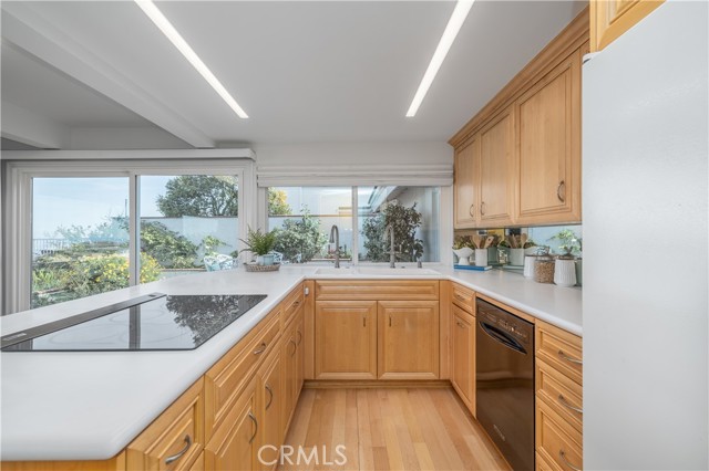 Kitchen with induction cooktop