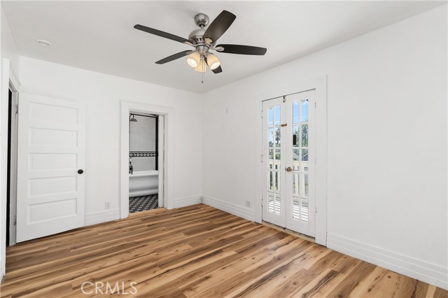 This view shows the door to the hallway, and the bathroom access.