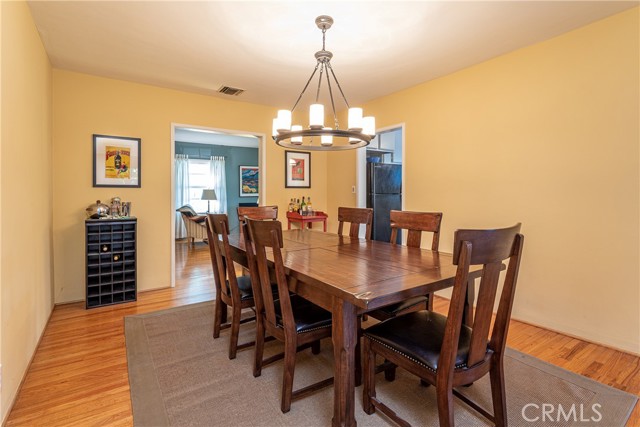 The dining room is expansive and open to the family room.