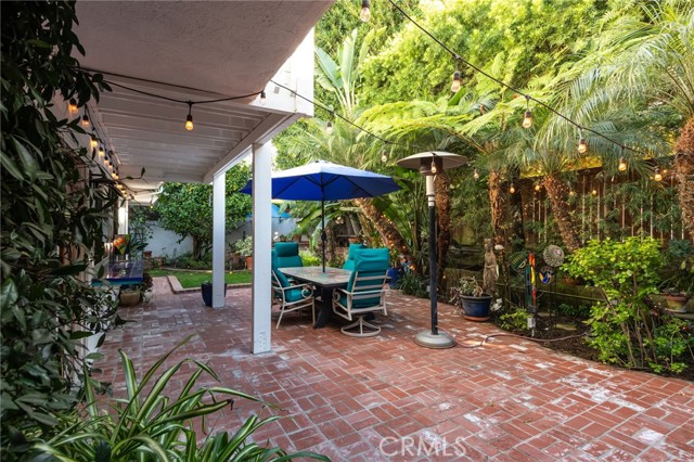 The outdoor dining area as viewed from the BBQ area