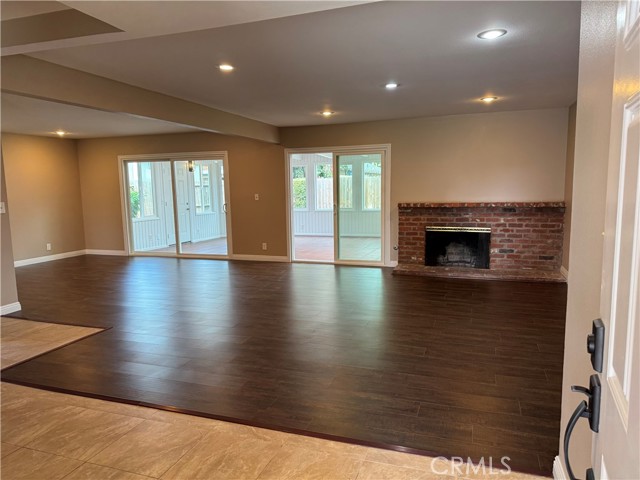Living room with fireplace