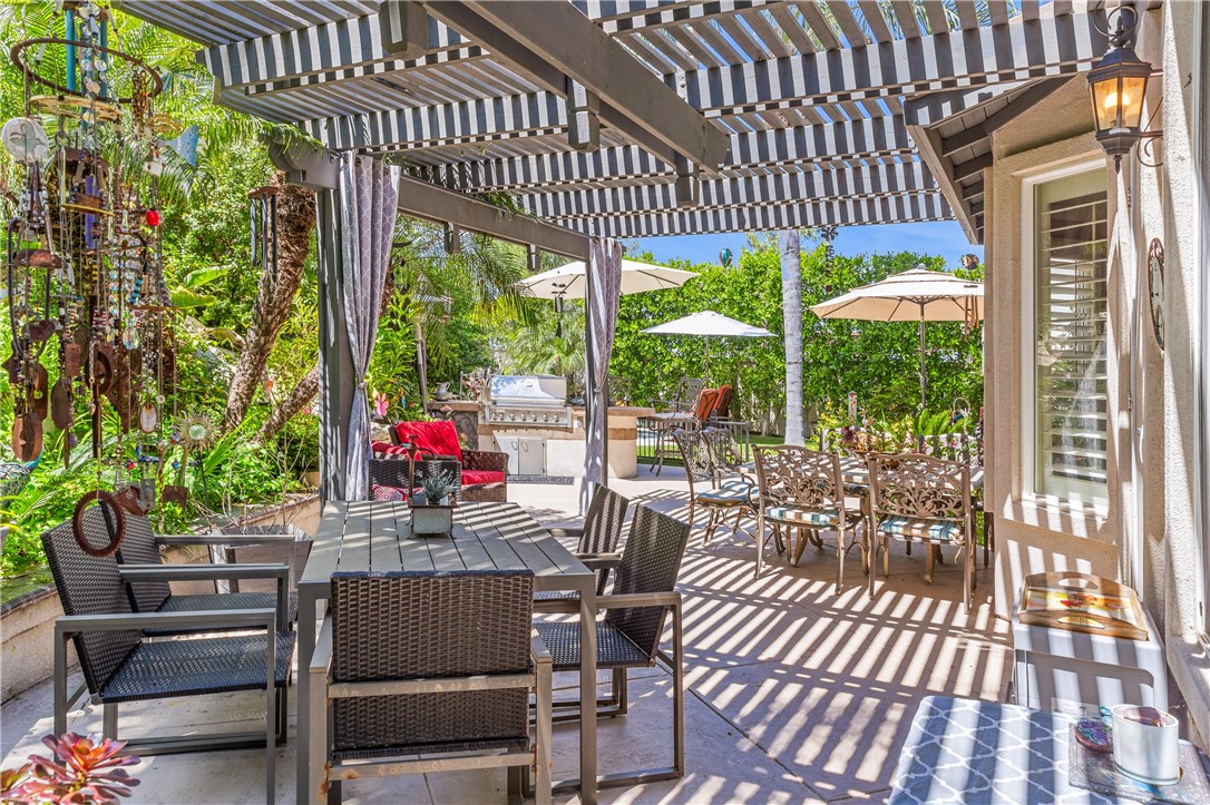 Covered patio in yard