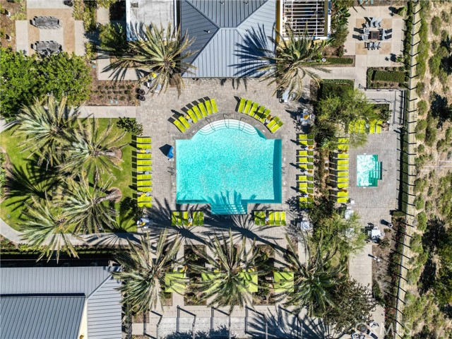 Aerial view of nearby pool.