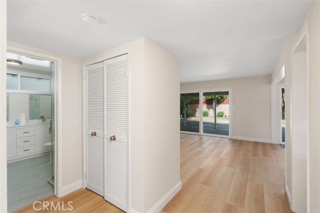 Primary remodeled bathroom with double sinks