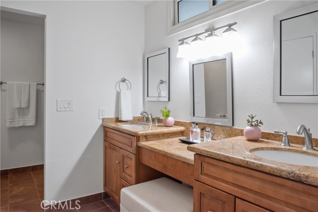 Dual vanities in primary bathroom