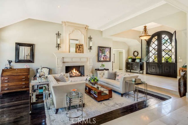 Sunken Living Room with Fireplace