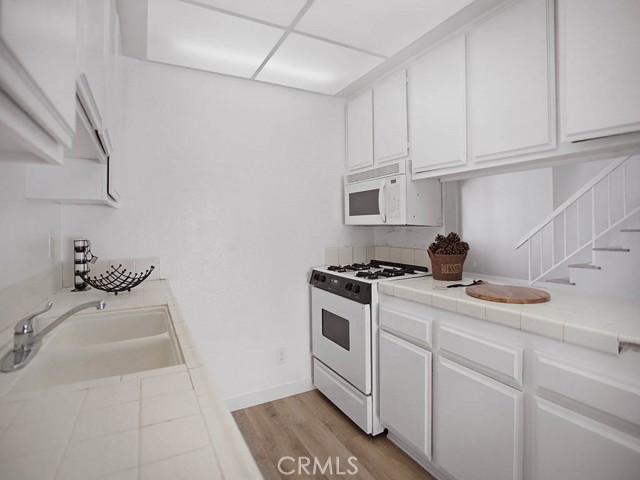 Kitchen cabinets were freshly painted