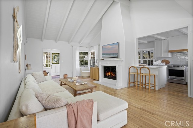 Vaulted ceilings and wood burning fireplace