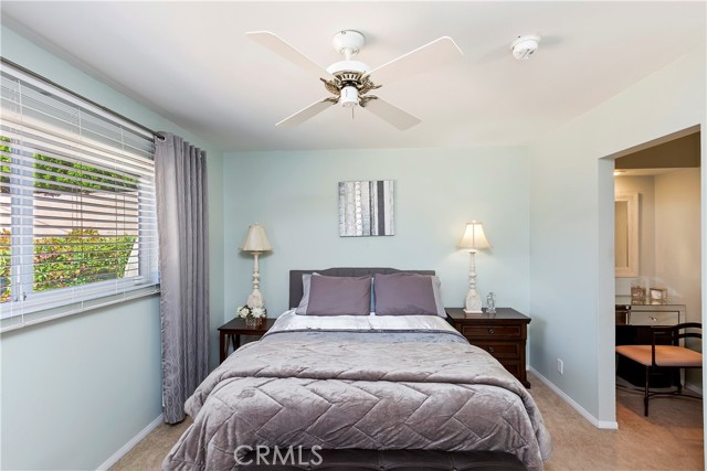 Primary Bedroom - The primary bedroom has a vanity nook as well as an ensuite bathroom.