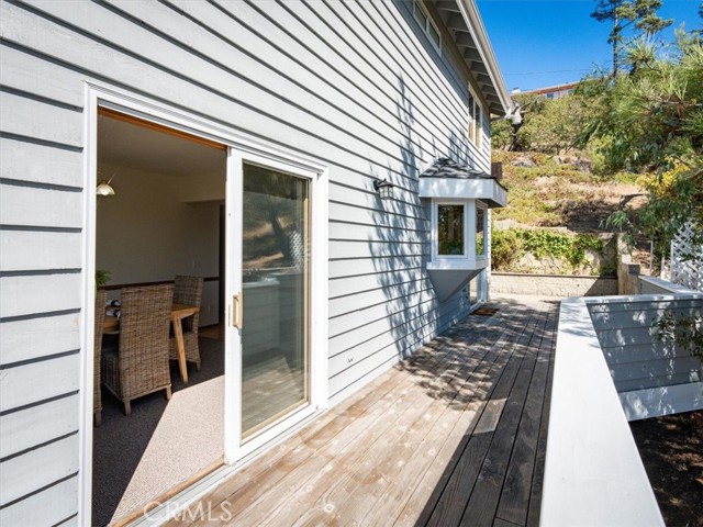 Deck off dining room and kitchen.