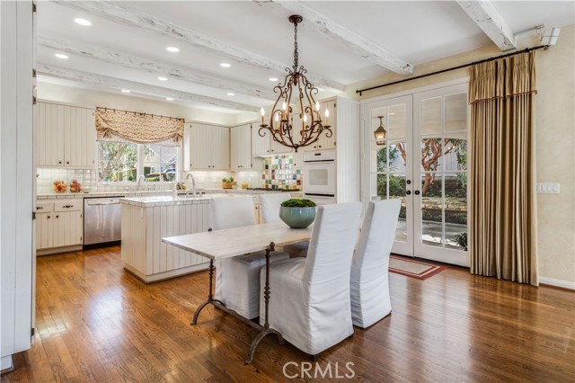 Open kitchen with center island and eating area.