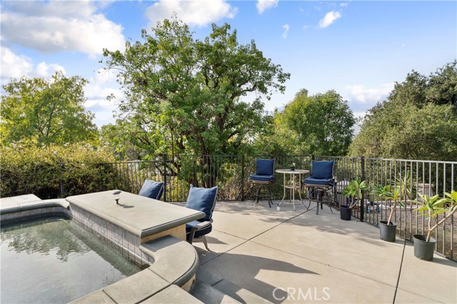 Swim step and pool side countertop.