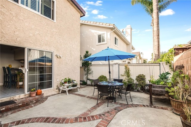 Large Private Patio leading to home and garage