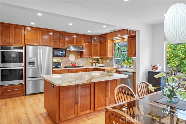 Beautifully remodeled kitchen. open to the living area