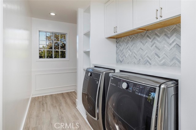 Upstairs laundry area