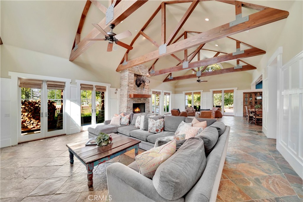 sitting area on one side of great room