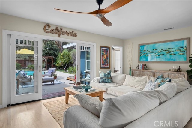 Living space with doors that open directly to the backyard