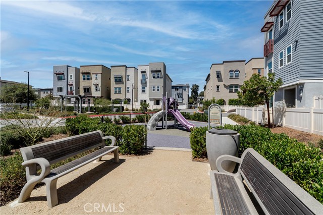 Manicured complex grounds