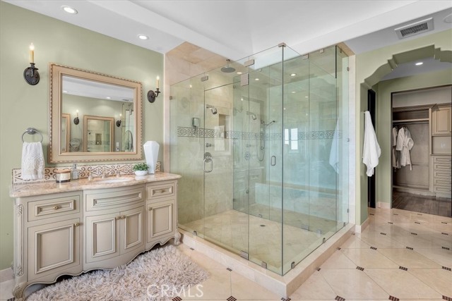 Massive shower with separate steam shower