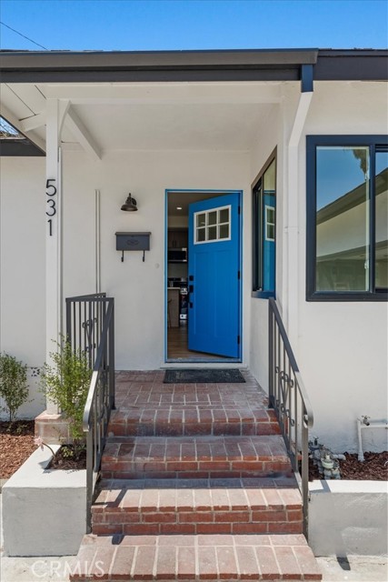 Blue front door