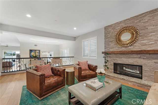 Living Room, with the formal dining room behind (a few steps down)