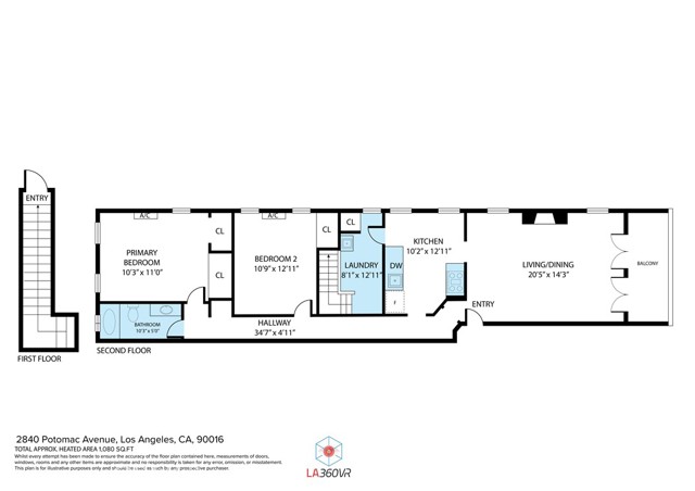 Detail Gallery Image 5 of 75 For 2840 Potomac Ave #1/2,  Los Angeles,  CA 90016 - 2 Beds | 1 Baths
