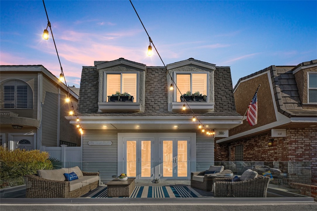 Front patio at dusk