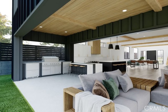 Rendering of indoor/outdoor patio.