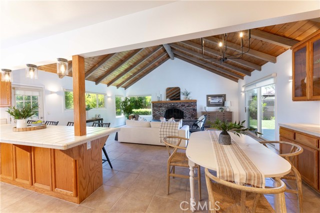 dining room opens to kitchen and family room