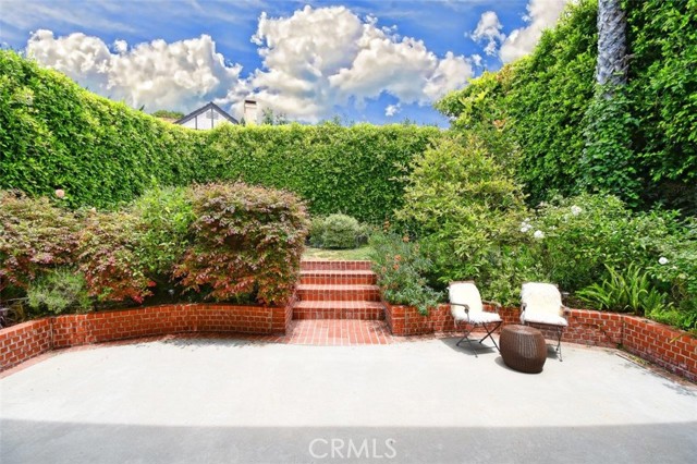 Private backyard with mature trees