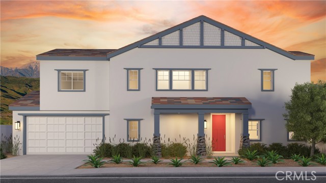 NEW HOME COMMUNITY now open. Purchase in the very 1st phase at the Community of Artisan with est. 60 day move-ins, located in the breathtaking city of Yucaipa, known as the “Jewel of the Inland Empire” and visually framed by the breathtaking San Bernardino Mountains. Energy-efficient SOLAR INCLUDED in price, this 4 Bedroom plus Loft, 3 Bath and 2 car garage single dwelling home boasts a Craftsman exterior and includes many upgrades; water resistant, hard surface, RevWood flooring on the entire first floor (with the exception of downstairs carpeted bedroom), Large kitchen island including bar seating and 2 pendant light pre-wire. Walk-In Pantry and under cabinet lighting in kitchen. Granite kitchen countertops, Stainless steel LG appliance package with free standing gas range, 5 burners and built -in Air Fryer, microwave and dishwasher and single basin stainless-steel sink. Open Floor Plan with recessed lighting in kitchen, dining area & Great Room and upgraded flat panel connects ready for your big screen televisions in both the Great Room and upstairs Loft. Primary Suites with walk in closet, lush carpet, 36" high custom designed White thermo-foil cabinets and glacier white eStone countertops, fiberglass shower with seat and glass shower enclosure, dual sinks with Peerless single lever chrome faucets, and oversized vanity mirror and tiled floors. Whole house Wi-Fi with upgraded long range access points installed on both levels of home, superior Milgard windows, upstairs Laundry Room with ample cabinet storage and upgraded Laundry Room Sink, Voluminous 9' ceilings throughout, White thermo-foil cabinets throughout home, Drop Zones with USB charging stations. Finished 2-car garages with steel roll up garage door and Wi-Fi garage door opener, rear and side yard vinyl and block wall fencing, mini Cul de sac location, close to sizeable community park with picnic areas, benches and barbecues, a cornhole court, turf area for open play, & tot lot. Professionally landscaped community with included water efficient front yard landscaping with automatic sprinklers. Wi-Fi programmable thermostat & Tankless Water Heater. Minutes to 10 Freeway, close to schools, shopping, churches, Crafton Hills College and Yucaipa Regional Park. Yucaipa is adjacent to the many wonders of Oak Glen; including apple orchards & museums. 15 minutes to Loma Linda University Hospital. Photographs are of the Plan 3 Model Home. Exterior and Interior colors and finishes may vary.