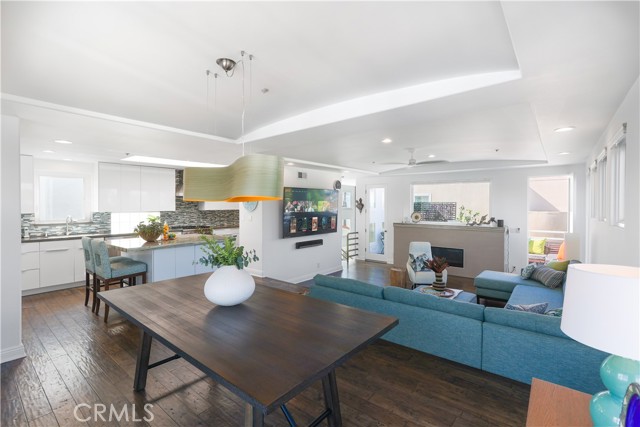 Dining room area opens into kitchen & living room