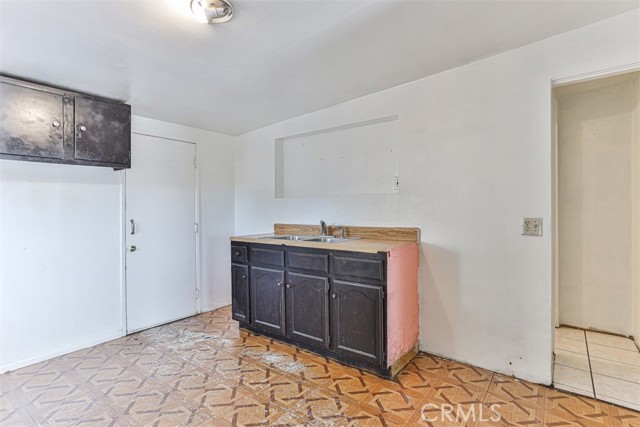 kitchen area in converted garage