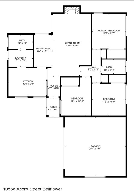 10538 Acoro Street, Bellflower, California 90706, 3 Bedrooms Bedrooms, ,2 BathroomsBathrooms,Single Family Residence,For Sale,Acoro,RS24213377