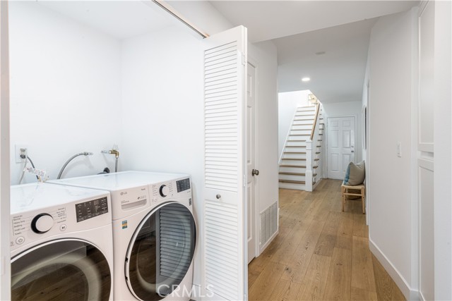 Downstairs laundry in closet