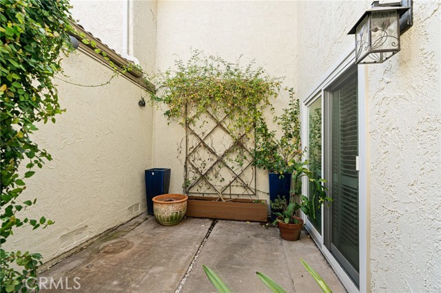 a quaint and private patio perfect for coffee on the weekend mornings.